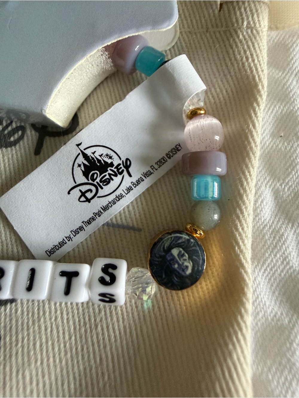 Disney haunted mansion little words project "in Good Spirits" Beaded Bracelet - Picture 2 of 2